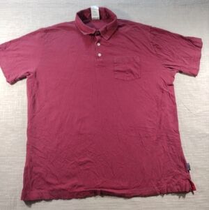 Patagonia Organic Cotton Squeaky Clean Polo Shirt Blue/Red Striped Men’s Size XL
